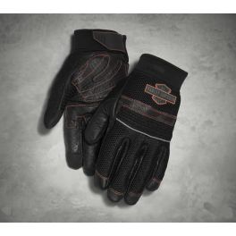 Men's Saddle Mesh & Leather Gloves - LCS9836415VM