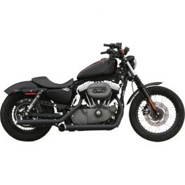 BLACK STEP-WELDED STAGGERED DUAL EXHAUST SPORTSTER