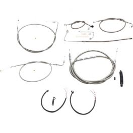 COMPLETE BRAIDED STAINLESS HANDLEBAR CABLE/WIRE HARNESS/BRAKE LINE KIT - 0610-1787