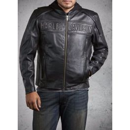HARLEY-DAVIDSON Mens Reflective Road Warrior 3-in-1 Leather Jacket 98138-09VM