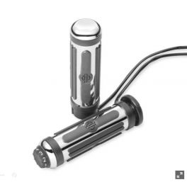 Chrome and Rubber Small Heated Hand Grips - LCS56100267 Chrome and Rubber Small Heated Hand Grips - LCS56100267