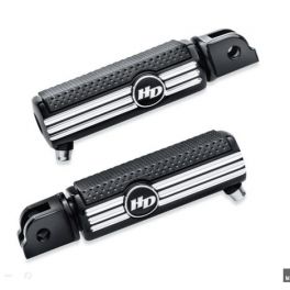 Defiance Rider Footpegs with Removable Wear Peg - Black Anodized Machine Cut - LCS50500807 