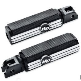 Defiance Rider Footpegs - Black Anodized Machine Cut - LCS50500804