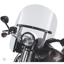 H-D Detachables Compact Windshield for Softail Springer Models - 15 in. Clear, Black Braces - LCS5807309