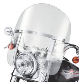 King-Size H-D Detachables Windshield for FL Softail Models - 18 in. Light Smoke, Polished Braces - LCS5827895