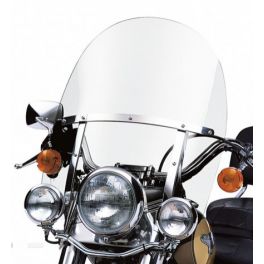 King-Size H-D Detachables Windshield for FL Softail Models - 21 in. Clear, Polished Braces - LCS5824095