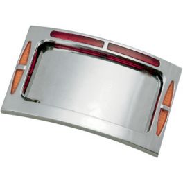 BAGGER WERX CHROME CURVED LED LICENSE PLATE FRAME