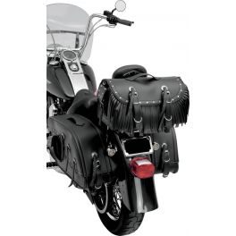 LARGE TRAVELER BIKE RACK BAG WITH RIVETS AND FRINGE