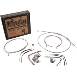 Braided Stainless Steel Cable/Brake Line Kit For 14" Gorilla Bars   0610-0746