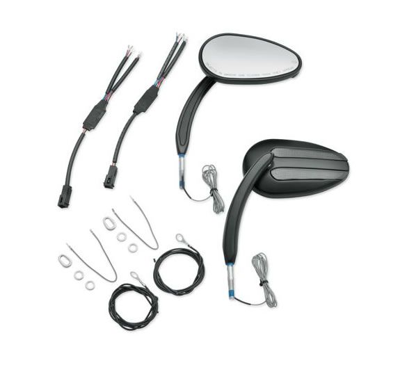 Satin Black Mirror with Auxiliary Running Light and