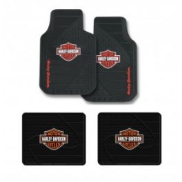 Harley Davidson Factory Front Rear Rubber Floor Mats Logo 4 Pcs Set Truck SUV