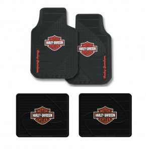Harley Davidson Factory Front Rear Rubber Floor Mats Logo 4 Pcs Set Truck SUV LCS Motorparts