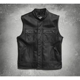 Men s Foster Leather Vest LCS9809015VML LCS Motorparts