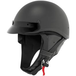 Skid Lid Flat Black Classic Touring Half Helmet