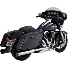 CHROME/BLACK END CAPS OVERSIZED 450 SLIP-ON MUFFLERS 1801-0751