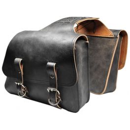 UNIVERSAL THROW OVER SADDLE BAG SET RUSTIC BLACK ORSBTO08