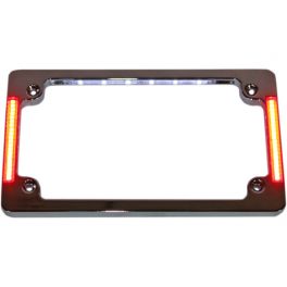 TRI-HORIZONTAL MOTORCYCLE PLATE FRAMES WITH LEDS